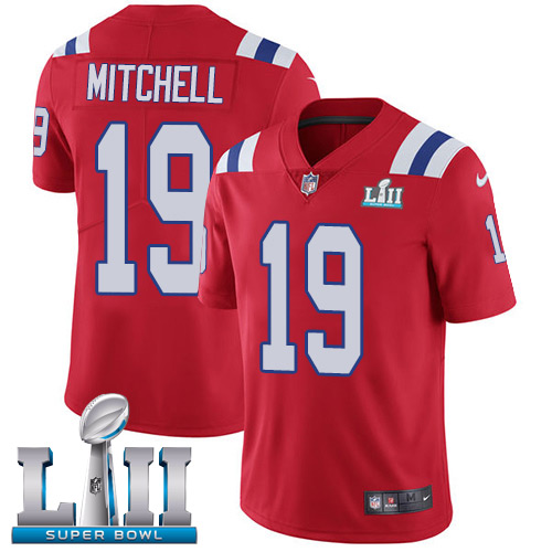 Nike Patriots #19 Malcolm Mitchell Red Alternate Super Bowl LII Men's Stitched NFL Vapor Untouchable Limited Jersey